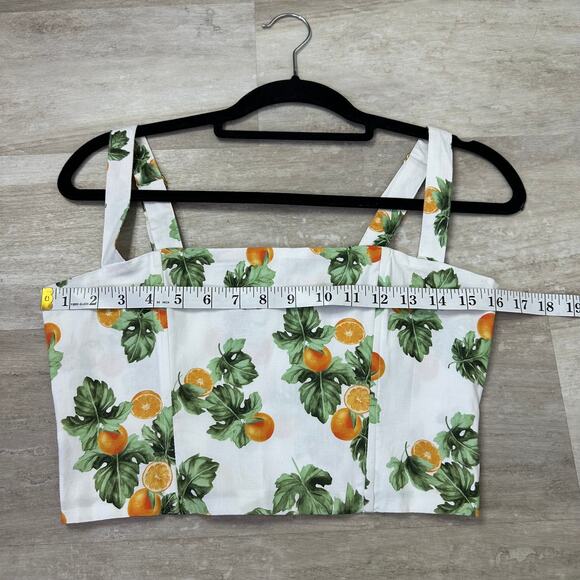 WeWoreWhat Straight Neck Corset Crop Top Orange Fruit Print  Womens Size Small - Picture 9 of 10